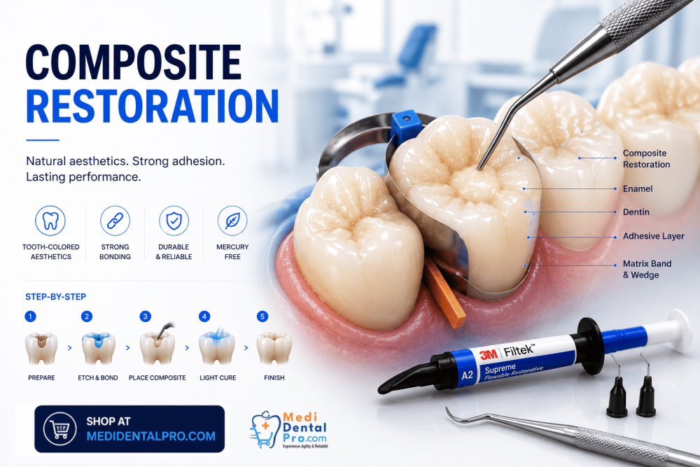 Composite resin used for anterior and posterior dental restorations