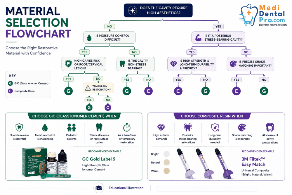 Factors to consider when choosing dental restorative materials