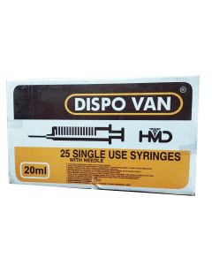 HMD Dispo Van 20 mL Disposable Syringe with 22G × 1.25 Inch Needle
