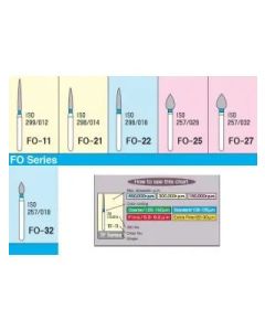 Mani Diamond Burs - FO Series / Flame Ogival End