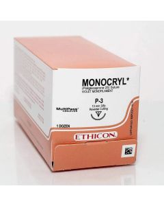 Ethicon - Monocryl Sutures #5-0, 3/8 Circle Reverse Cutting Prime W3204