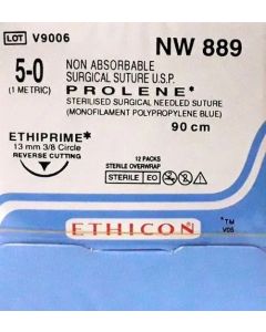 Ethicon - Prolene Sutures #5-0, 3/8 Circle Reverse Cutting Ethiprime - NW889