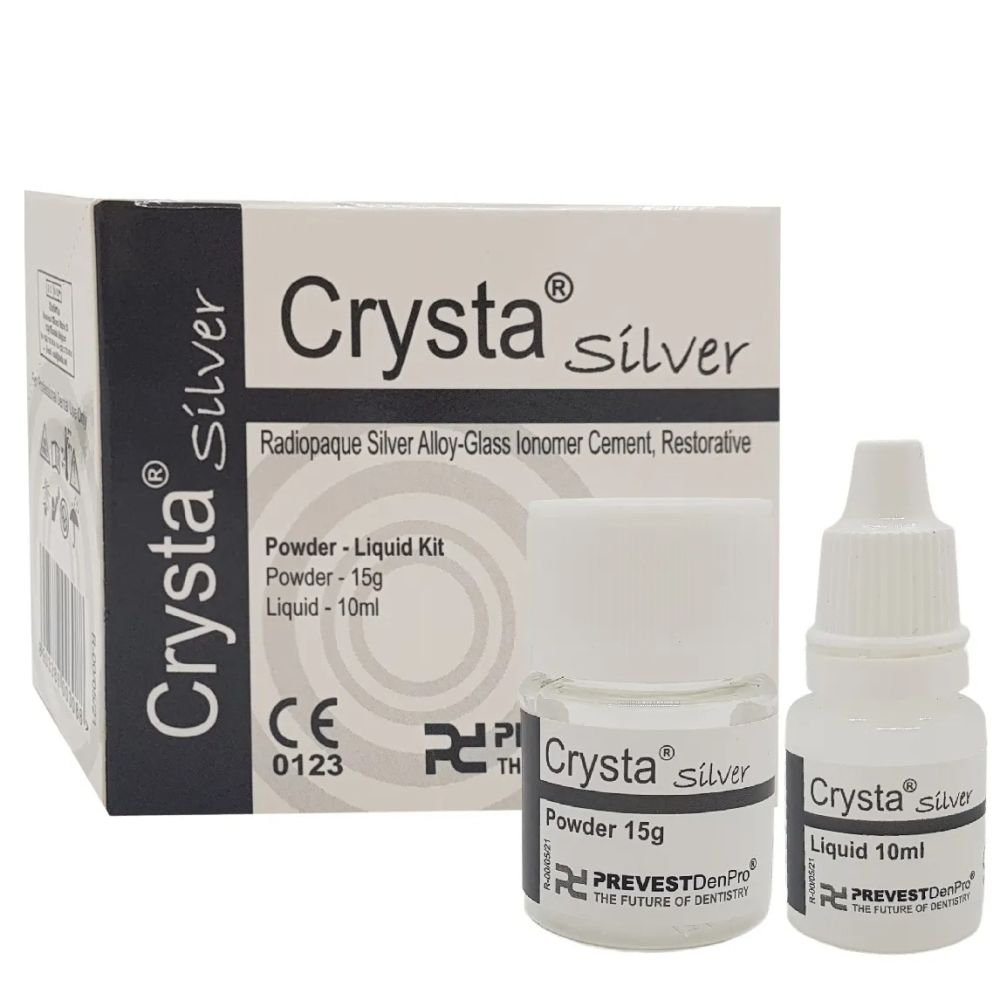Prevest Crysta Silver – Radiopaque Silver Alloy-Glass Ionomer Restorative Cement