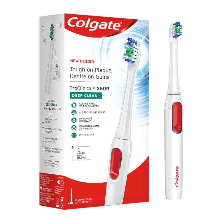 Colgate Proclinical 250R Deep Clean Rechargeable Toothbrush, Electric Toothbrush 