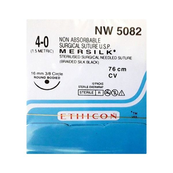 Ethicon Mersilk Sutures #4-0, 3/8 Circle Round Body - NW5082