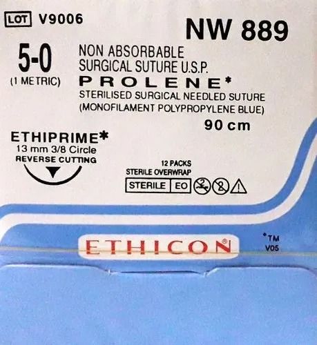 Ethicon - Prolene Sutures #5-0, 3/8 Circle Reverse Cutting Ethiprime - NW889