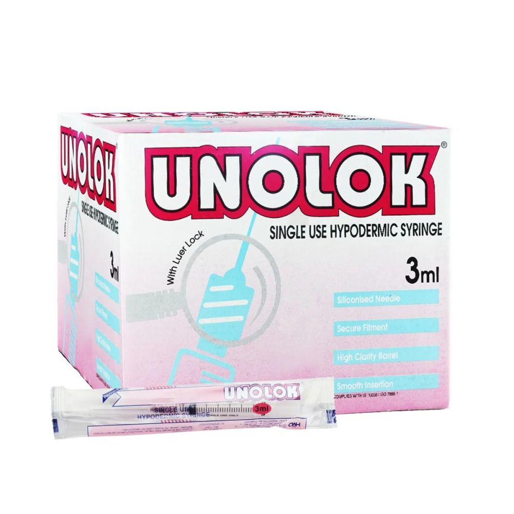 HMD Unolok Syringe 3ml with 26G x 1.5-inch Needle – Luer Lock