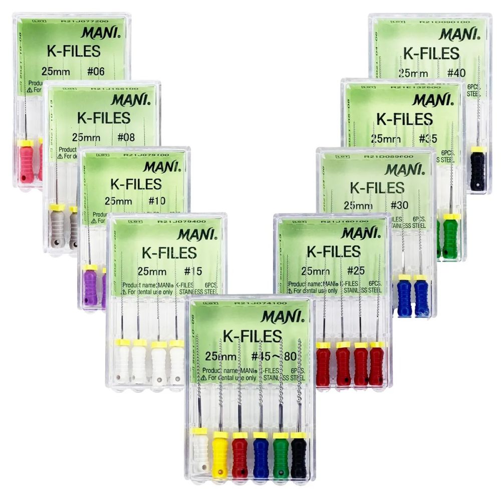MANI K Files 25mm Endodontic Stainless Steel Root Canal Files