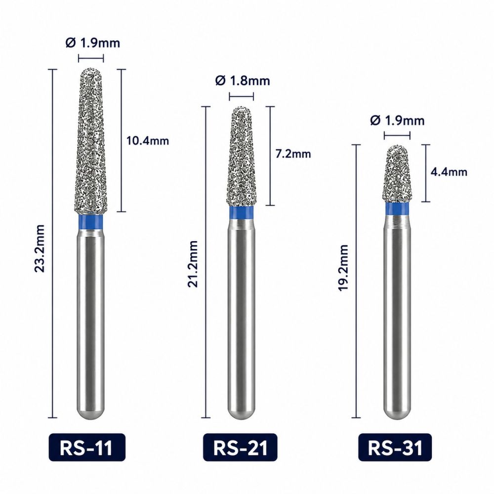 Mani Diamond Burs - RS Series / Rounded Shoulder