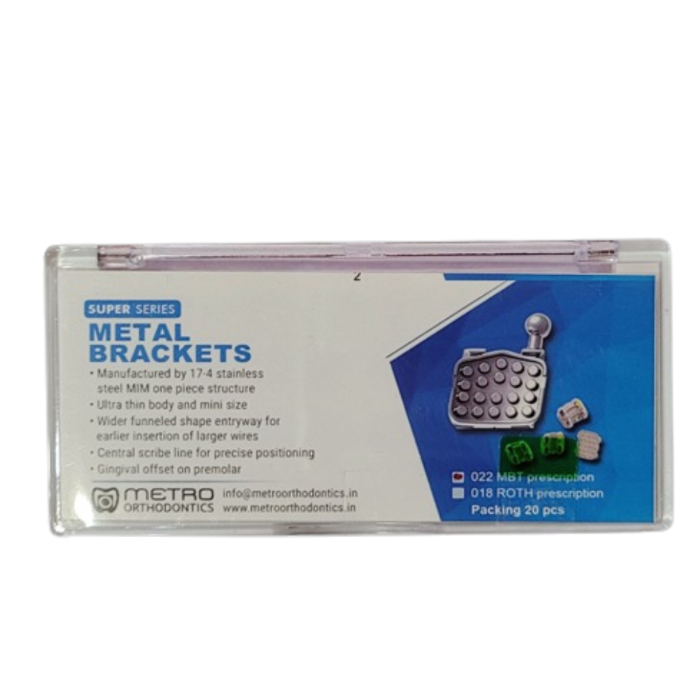 Metro Orthodontics Super Series Metal Brackets – (MBT – 0.022″)