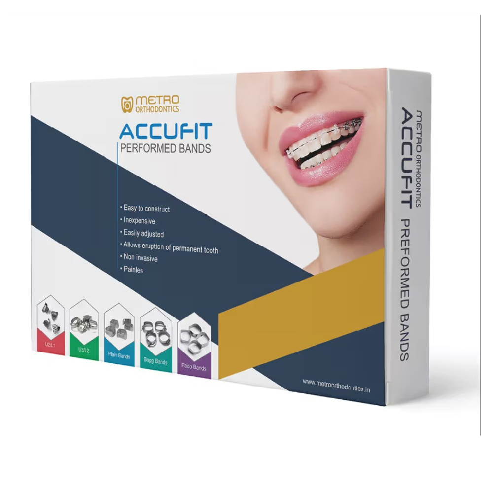 Metro Orthodontics Plain Adult Orthodontic Bands – Box of 240