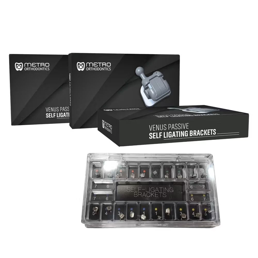 Metro Venus Passive Metal Self-Ligating Brackets – Pack of 20