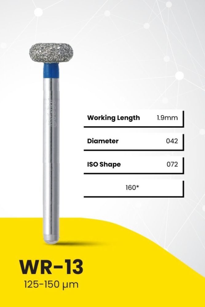 Mani Diamond Burs – WR Series / Wheel Round Edge